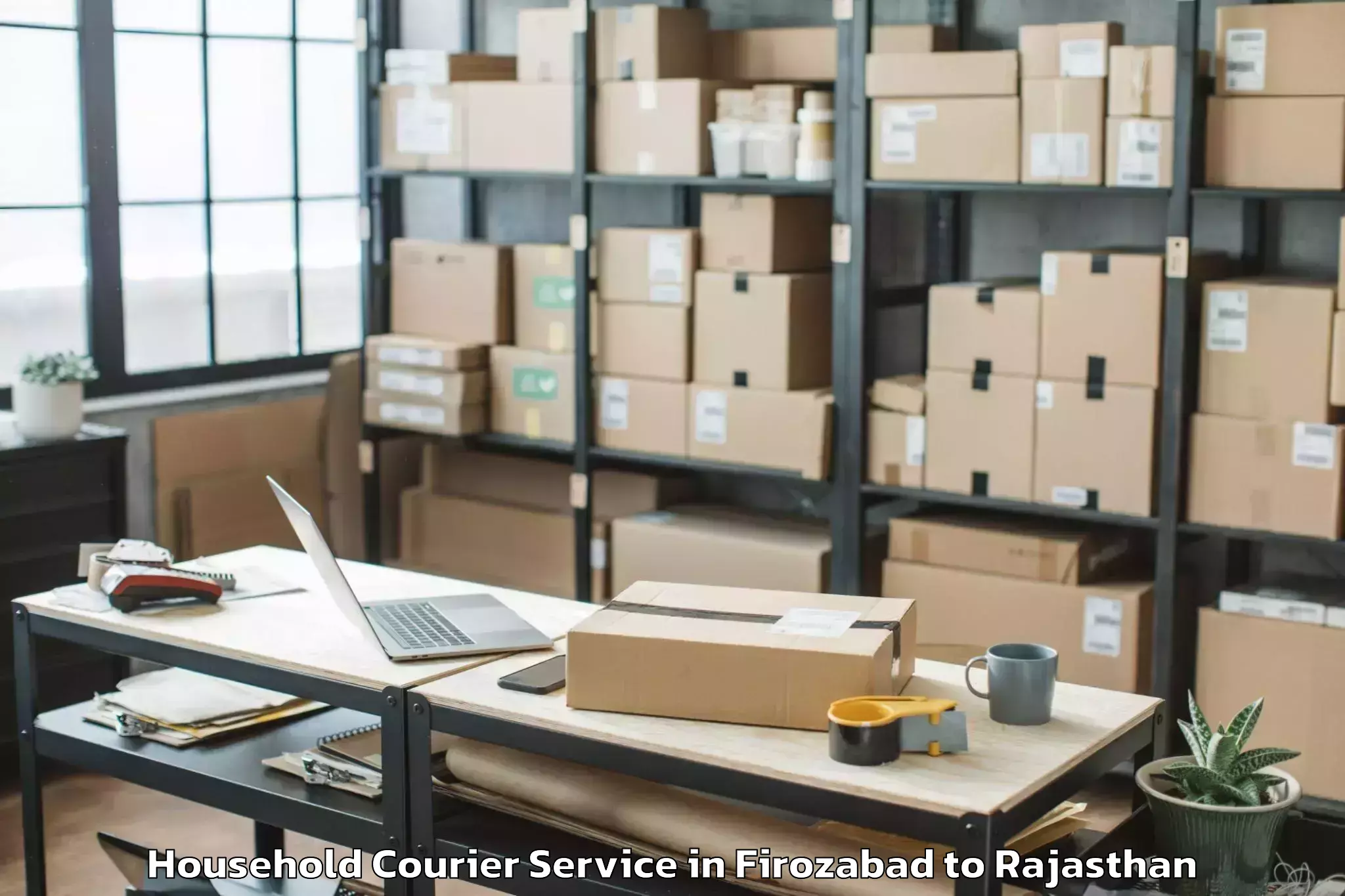 Top Firozabad to Indergarh Household Courier Available